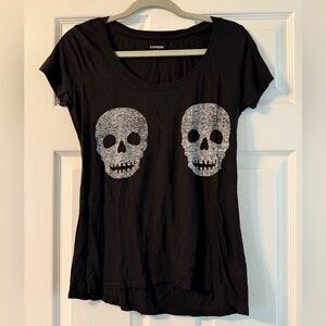 Express Black T-Shirt With Skulls
